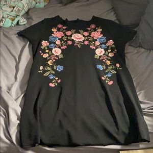 XXL Black Floral Dress